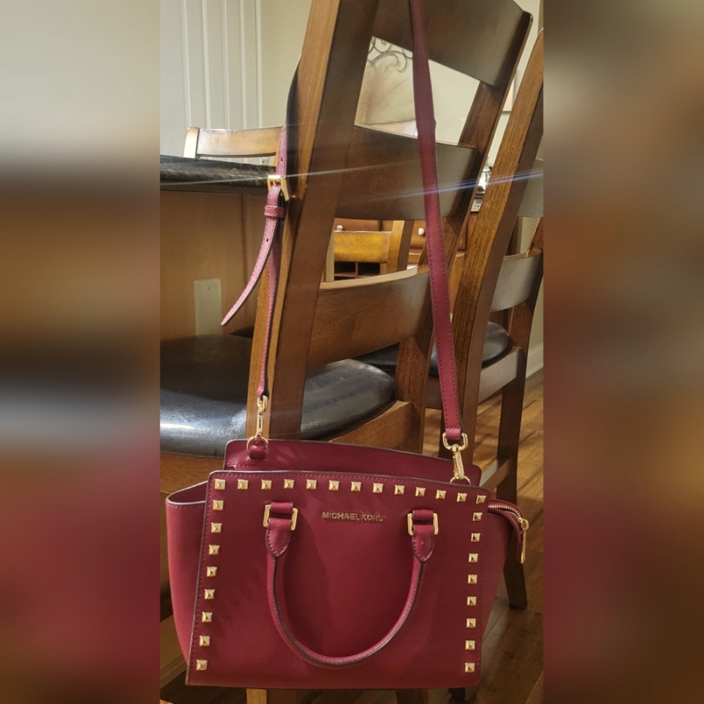 Michael Kors Red Studded Selma